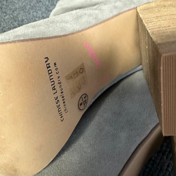 Chinese Laundry Size 8 Gray Slouch Boots Open Toe Sueded Kristin Cavallari - Picture 8 of 8